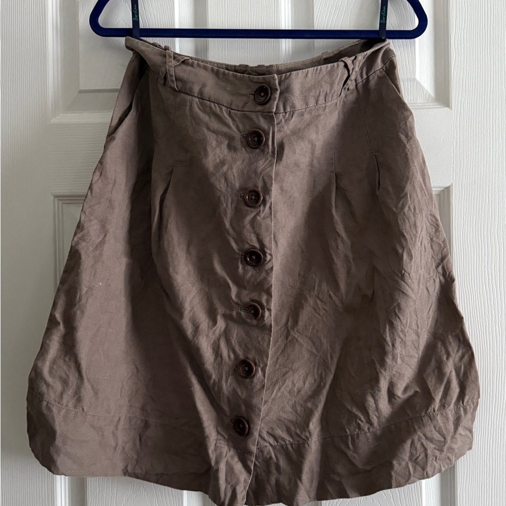 Boden Women's size 14R brown linen skirt